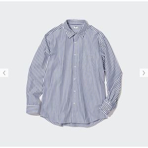 Uniqlo Extra Fine cotton broadcloth strip Long-sleeve Shirt